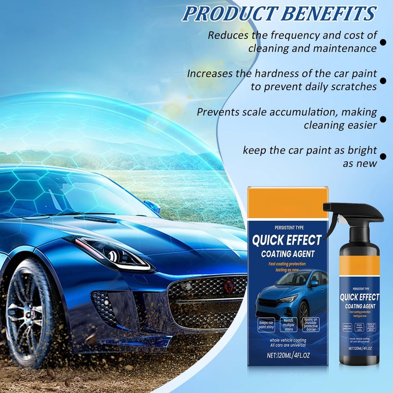 KEBEGE 2Pcs Advanced Quick Effect Coating Agent,Car Coating Spray, 2025 New Car Paint Protection，Car Scratch Wax Polish Spray Waterless Wash，Multi-Purpose Oil Film Emulsion Glass Cleaner - Image 3
